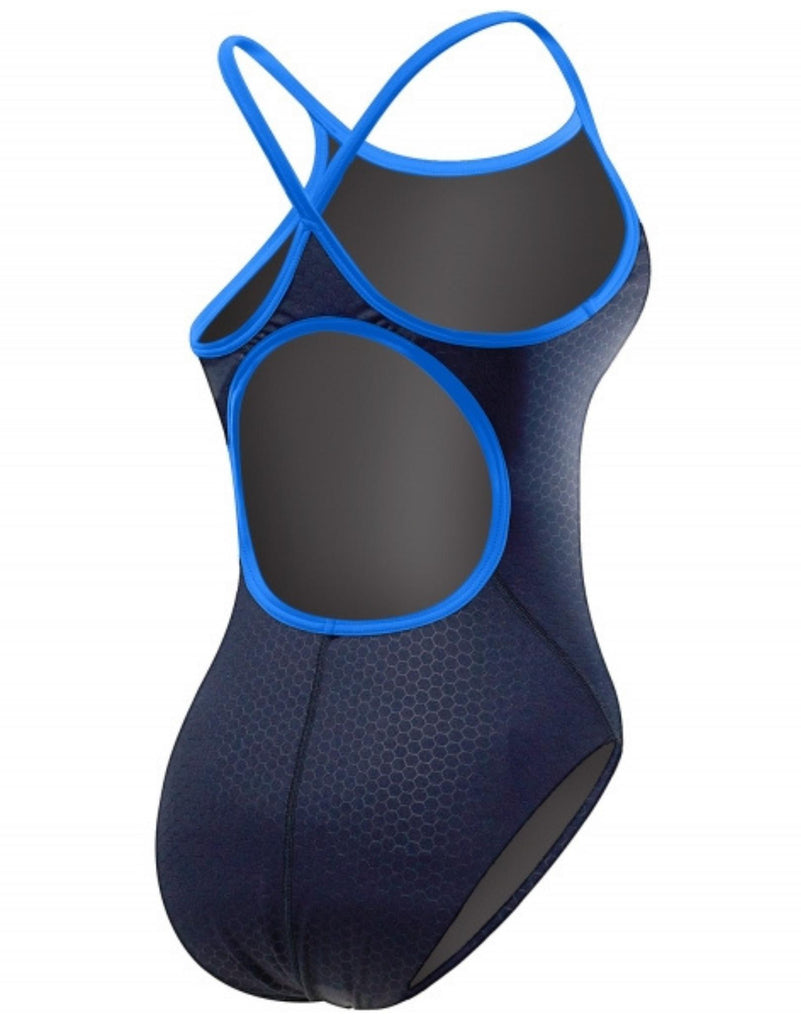 Girls HEXA Durafast Elite Diamondfit Swimsuit - Black/Blue