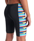 Arena - Boys Racing Stripe Swim Jammer - Black/Multi - Model Back Close Up