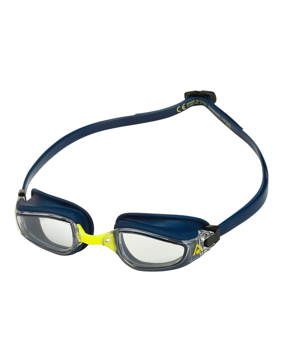 Aquasphere - Fastlane Swim Goggles - Clear Lens - Navy/Bright/Yellow - Product Front/Right Side