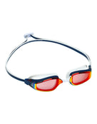 Aqasphere - Fastlane Goggles - Titanium Mirrored Lens - Navy/Red - Product Front/Right Side