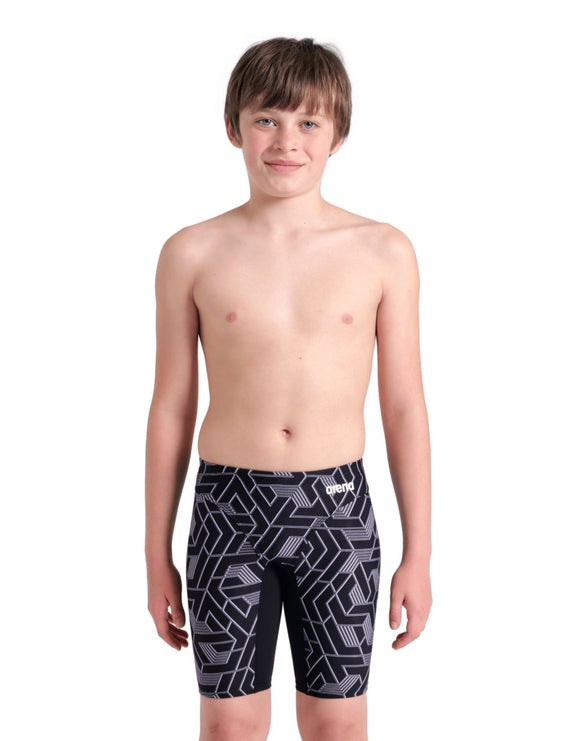 Arena - Boys Escape Swim Jammer - Black/Team - Model Front