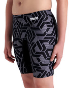 Arena - Boys Escape Swim Jammer - Black/Team - Model Front Close Up