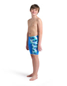 Arena - Boys Logo Graphic Swim Jammer - Blue River/Water - Model Front Full Body