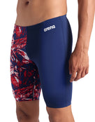 Arena - Crackle Swim Jammer - Navy/Team Red - Model Front Close Up