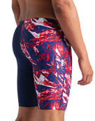 Arena - Crackle Swim Jammer - Navy/Team Red - Model Back Close Up