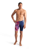 Arena - Crackle Swim Jammer - Navy/Team Red - Model Front Full Body