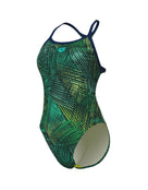 Arena - Energy Booster Back Swimsuit - Navy/Green Multi - Product Front