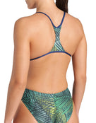 Arena - Energy Booster Back Swimsuit - Navy/Green Multi - Model Back Close Up