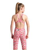 Arena - Limited Edition Girls Powerskin ST NEXT Open Back - Leopard Skin Geranium - Model Back