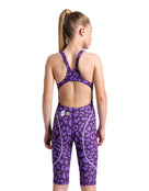 Arena - Girls Powerskin ST NEXT Open Back - Leopard Skin Violet - Model Back