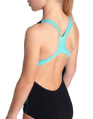 Arena - Girls Reflection Pro Back Swimsuit - Black/Water - Model Back Close Up