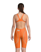 Arena - Girls Limited Edition Powerskin ST NEXT Open Back - Orange/Teal - Model Back