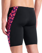 Arena - Leopard Printed Swim Jammer - Black/Fuchsia Multi - Model Back Close Up