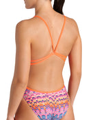 Arena - Ondulation Lace back Swimsuit - Violet/Coral - Model Back Close Up