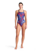 Arena - Team Energy Lightdrop Back Swimsuit - Navy/Team Red - Model Front Full Body