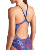 Arena - Team Energy Lightdrop Back Swimsuit - Navy/Team Red - Model Back Close Up