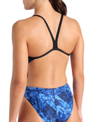 Arena - Crackle Challenge Back Swimsuit - Black/Team Royal - Model Back Close Up