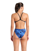 Arena - Crackle Challenge Back Swimsuit - Black/Team Royal - Model Back