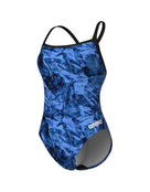 Arena - Crackle Challenge Back Swimsuit - Black/Team Royal - Product Front