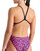 Arena - Leopard Printed Challenge Back Swimsuit - Fuchsia Multi/Black - Model Back Close Up