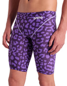 Arena - Limited Edition Powerskin ST NEXT Jammer - Leopard Skin Violet - Model Front Close Up