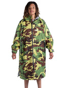 Dryrobe - Advance Long Sleeve Adult Robe - Camouflage Grey - Male Model Front