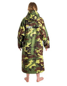 Dryrobe - Advance Long Sleeve Adult Robe - Camouflage Grey - Female Model Back