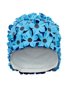 Fashy Rubber All Over Folower Swim Cap - Blue - Product Front