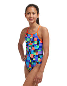 Funkita - Girls Chip Set Diamond Back Swimsuit - Multi - Model Front/Side