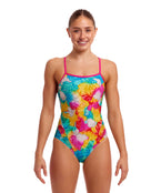 Funkita - Cloudy Colours Single Strap Swimsuit - Blue/Pink - Model Front