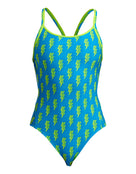 Funkita - Bolted Diamond Back Swimsuit - Blue/Yellow - Product Front