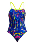 Funkita - Dammed Single Strap Swimsuit - Blue/Yellow - Product Front