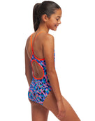 Girls Warp Tour Diamond Back Swimsuit - Multi