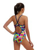 Funkita - Girls On The Grid Diamond Back Swimsuit - Multi - Model Back