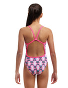 Funkita - Girls Pen Guy Single Strap Swimsuit - Pink/Black - Model Back