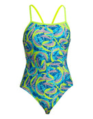 Funkita - Ice Slicer Single Strap Swimsuit - Blue/Yellow - Product Front