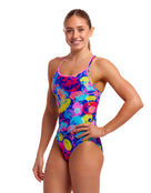 Funkita - Sting Stung Diamond Back Swimsuit - Blue/Multi - Model  Front/Side