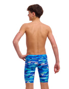 Funky Trunks - Boys Pace Racer Swim Training Jammer - Blue - Model Back