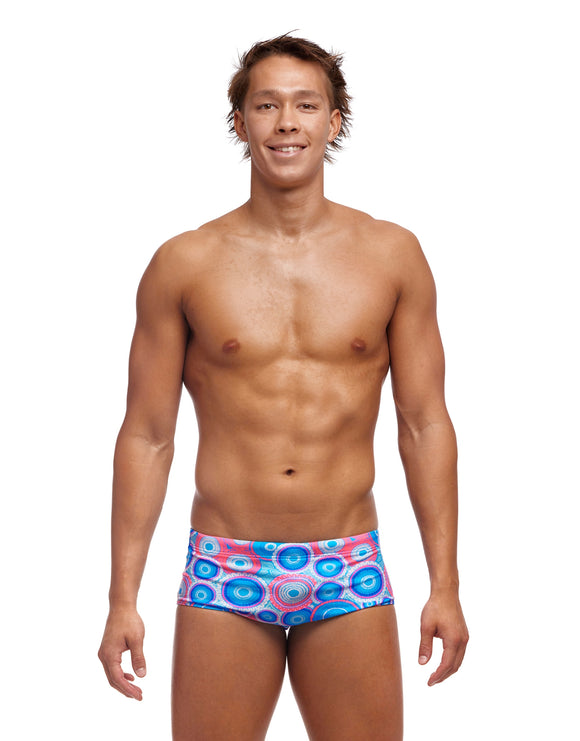 Funky Trunks - Mens Bundjalung Blue Sidewinder Trunks - Blue - Model Front