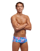 Funky Trunks - Mens Bundjalung Blue Sidewinder Trunks - Blue - Model Front/Side