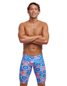 Funky Trunks - Mens Bundjalung Blue Swim Training Jammers - Blue/Pink - Model Front with Pose