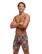 Funky Trunks - Mens Colour Funk Swim Training Jammers - Multi - Model Side with Pose