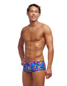 Funky Trunks - Mens Funk & Blues Sidewinder Trunks - Blue - Model Front/Side