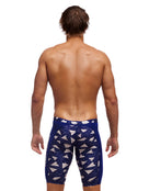 Funky Trunks - Mens Paper Plain Swim Training Jammers - Blue - Model Back