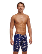 Funky Trunks - Mens Paper Plain Swim Training Jammers - Blue - Model Front