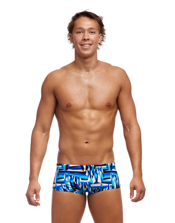 Funky Trunks - Mens Polar Caps Sidewinder Trunks - Blue - Model Front