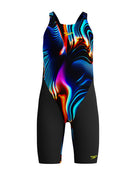 Speedo - Girls Endurance+ Max Open Back Kneeskin - Black/Multi - Product Front