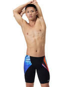 Allover Digital V-Cut Swim Jammer - Black/Multi