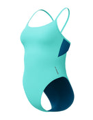 Speedo - Colourblock Racerback Swimsuit - Aquamarine Blue - Product Front