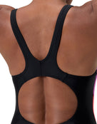 Speedo - Colourblock 2.0 Swimsuit - Black/Pink - Model Back Close Up